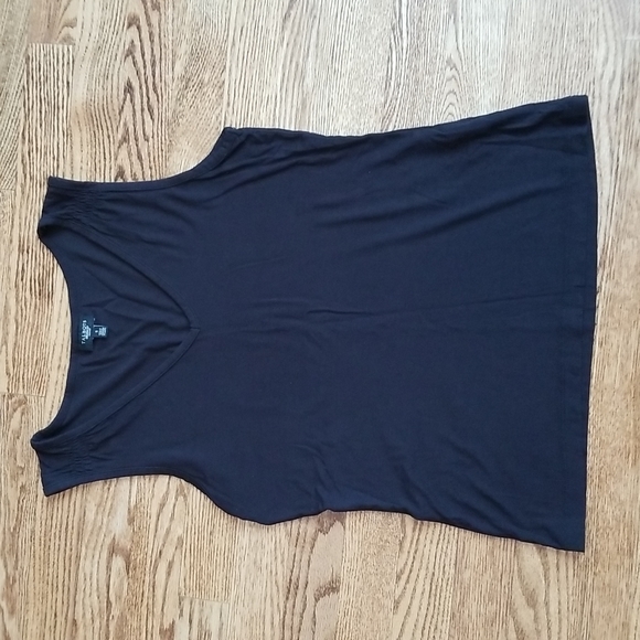 (S) Talbots Petites Soft Rayon Blend V Neck Versatile Tank Top Ruched Straps Wow - Picture 1 of 7